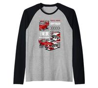Tokio Coche de Carreras Japonés Kanji Japón Velocidad Coche Carreras Callejeras Camiseta Manga Raglan