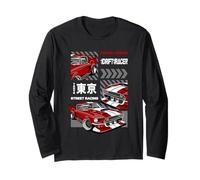 Tokio Coche de Carreras Japonés Kanji Japón Velocidad Coche Carreras Callejeras Manga Larga