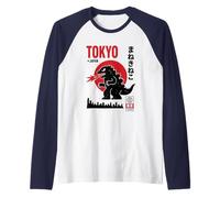 Tokio Dinosaurio Japón Monstruo Kioto Camiseta Manga Raglan