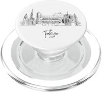 Tokio Japón Horizonte Asia Viaje Souvenirs Negro Paisaje urbano PopSockets PopGrip para MagSafe