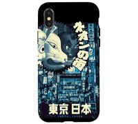 Tokio Japón - Máscara de zorro nocturno urbano diseño de calle Carcasa para iPhone X/XS