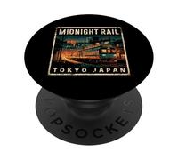 Tokio Japón Midnight Train Vintage Rail Otaku Fan Souvenir PopSockets PopGrip Adhesivo