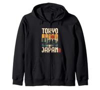 Tokio Japón Retro Horizonte Anime Atardecer Japonés Kanji Otaku Sudadera con Capucha