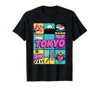 Tokio Japón Retro Pop Art Icons Viaje Souvenir Camiseta