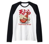 Tokio Japón Tempura Fresco Mascota Amor Comida Rápida Diversión Héroe Camiseta Manga Raglan