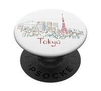 Tokio Japón Viaje Souvenir Panorama City Monumento Regalo PopSockets PopGrip Adhesivo