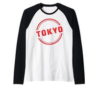 Tokio Logotipo #5 Etiqueta Osaka Nippon Japón Kioto Recuerdo Camiseta Manga Raglan