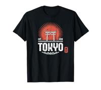 Tokio Souvenir Tori Gate Japón Sol japonés Kanji Hanko Camiseta