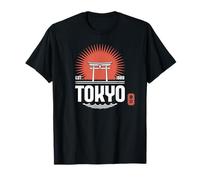 Tokio Souvenir Tori Gate Japón Sol japonés Kanji Hanko Camiseta