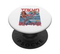 Tokio Tigre Fantasía Dragón Batalla Choque Japonés Estilo Anime PopSockets PopGrip Adhesivo