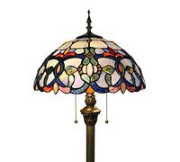 Tokira Lámpara de pie Tiffany azul, estilo barroco vintage, lámpara de pie alta de 64 pulgadas para sala de estar, lámparas de lectura estándar Tiffany de vitrales, [Excluyendo bombillas]