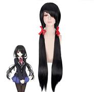 Tokisaki Kurumi Cosplay peluca negro marrón degradado Sexy pelo sintético Peluca Anime disfraz pelucas