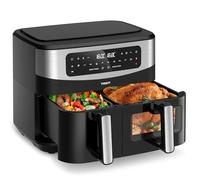 TOKIT Freidora De Aire Caliente 2 Cámaras (6 L y 4 L), 12 In 1 Air Fryer Con Ventana De Visualización, Freidora Sin Aceite Con 2 Cajones, Freidora Eléctrica (XXL)
