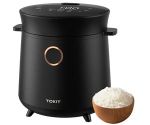 TOKIT Mini Olla Arrocera De 1,5l Para 1-2 Personas - 9 Funciones, Temporizador De 24h, Material Interior Cerámico Antiadherente, Ideal Para El Hogar, Dormitorios Y Exteriores (S)