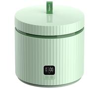 TOKIT - Mini olla arrocera eléctrica de 1,5 l, multifunción, con revestimiento interior antiadherente de cerámica, potencia de 350 W, para 1 a 3 personas (verde)