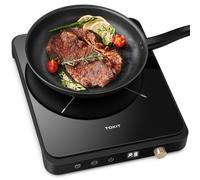 TOKIT Placa De Inducción 2000W, Placas Eléctricas M2 Con 9 Niveles De Potencia, Mando Giratorio, Temporizador De 90 Minutos, Ultrafina De 40 MM, Negro, Para Cocina, Dormitorio Y Camping
