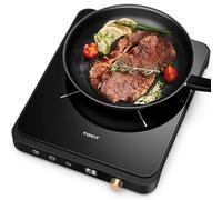 TOKIT Placa De Inducción 2000W, Placas Eléctricas M2 Con 9 Niveles De Potencia, Mando Giratorio, Temporizador De 90 Minutos, Ultrafina De 40 MM, Negro, Para Cocina, Dormitorio Y Camping