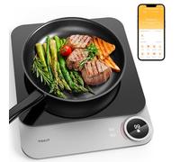 TOKIT Placa De Inducción 2100 W Con Control Por App 99 Niveles Potencia, Cocina De Inducción Portátil Ultradelgada De 20 MM, Induction Cooker 1 Quemador Para Cocina Y Camping (Con App)
