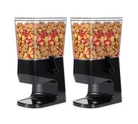 Tokokimo Dispensador Cereales, No Aplasta los Cereales al Servir, Cereal Dispenser de 3,2 L y Dispensador de Cornflakes, ideal Para Dulces, Frutos Secos, Alubias, Granola (Negro, Pack de 2)