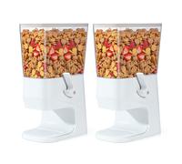 Tokokimo Dispensador Cereales, No Aplasta los Cereales al Servir, Cereal Dispenser de 3,2 L y Dispensador de Cornflakes, ideal Para Dulces, Frutos Secos, Alubias, Granola (Blanco, Pack de 2)