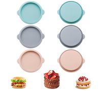 TOKSEO 6 unidades de freidora de aire caliente, molde para huevos, diámetro de 10 cm, molde de silicona redondo, molde redondo para huevos, molde redondo pequeño para desayuno, sándwiches, cupcakes,
