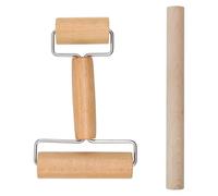 TOKSEO Juego de 2 rodillos de madera para amasar, rodillo pequeño con mango, pin grande adecuado para extender masa con la mano, para hacer pizza, albóndigas y postres