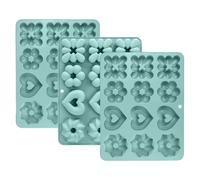 TOKSEO Molde de silicona grande de 3 piezas para 12 magdalenas, 4 moldes de silicona diferentes para hornear, molde de silicona antiadherente reutilizable para donuts, molde para mini bundt cake