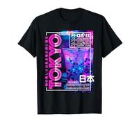 Tokyo City 80s Synthwave Boba Tea Japón Tokio Camiseta