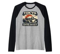 Tokyo Coffee Club Café Japonés Amante Café Retro Camiseta Manga Raglan