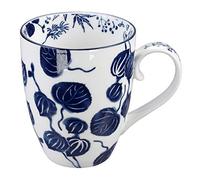 TOKYO design studio Taza de hiedra azul y blanca - Flora Japonica - 8,5 x 10,1 cm 380 ml