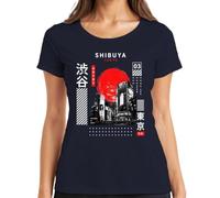 Tokyo Future is Now Shibuya Japan Retro Y2K Camiseta para mujer, azul