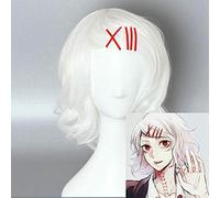 Tokyo Ghoul Juzo Suzuya Para Mujeres 40 cm Corto Rizado Cosplay Pelucas de Pelo Sintético Resistente al Calor Anime Dibujos Animados