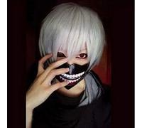 Tokyo Ghoul Kaneki Ken 30cm 11,81"Peluca de cosplay recta corta para hombre Niños Pelo falso sintético resistente al calor Plata Blanco