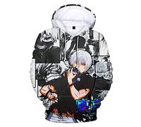 Tokyo Ghoul - Sudadera con capucha Kaneki Ken Cosplay con estampado de anime 3D, suéter de manga larga, unisex, casual, ropa de calle, Tipo 2, L