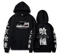Tokyo Ghoul Sudadera con Capucha Kaneki Ken Cosplay Costume Anime 3D Impreso Manga Larga Pullover Sudaderas con Bolsillo Canguro