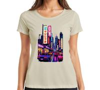 Tokyo Japan City Night Neon Cyberpunk JDM Y2K - Camiseta para mujer, naturaleza, XL