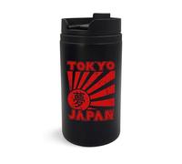 Tokyo Japan Kanji Dream Symbol Rising Sun Flag Taza de viaje, vaso de viaje, taza de café aislada, taza portátil