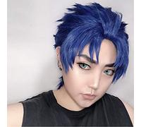 Tokyo Jojo's Bizarre Adventure Hombres Jonathan Joestar Cosplay Peluca Jonathan Joestar Estilo Azul Disfraz Role Play Pelucas PL-246