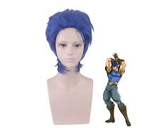 Tokyo JoJo'S Bizarre Adventure para hombre Jonathan Joestar Cosplay peluca Juego de rol Jonathan Joestar Styled Blue Hair Wig Disfraces PL-246