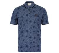 Tokyo Laundry Camisa polo para hombre 'Capulet' de mezcla de algodón piqué con estampado hawaiano tropical, Horizonte Azul, L