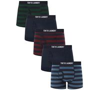 Tokyo Laundry Juego de 5 calzoncillos tipo bóxer para hombre, Rayas otoñales., M
