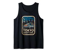 Tokyo Night Rail Japón Vintage City Train Anime Souvenir Camiseta sin Mangas