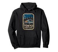 Tokyo Night Rail Japón Vintage City Train Anime Souvenir Sudadera con Capucha