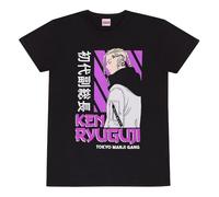 Tokyo Revengers Ken Ryuguiji Hombre Camiseta Negro L 100% algodón Regular