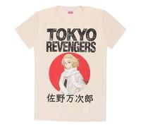 Tokyo Revengers Manjiro Sano Red Circle Hombre Camiseta Arena L 100% algodón Regular
