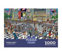 Tokyo Shibuya Crossing Rush Puzzle De Madera Impermeable Puzzles De 1000 Piezas para Adultos Desafiante Y Estimulante Rompecabezas para Juegos Educativos