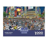 Tokyo Shibuya Crossing Rush Puzzle De Madera Impermeable Puzzles De 1000 Piezas para Adultos Imposible Rompecabezas Juegos Desafiantes