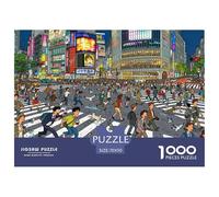 Tokyo Shibuya Crossing Rush Puzzle De Madera Impermeable Puzzles De 1000 Piezas Regalos para Adultos Colorido Rompecabezas Juegos Educativos