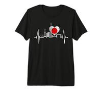 Tokyo Skyline Heartbeat Corazón japonés I Love Tokyo Japón Camiseta Premium