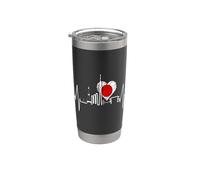 Tokyo Skyline Heartbeat Corazón japonés I Love Tokyo Japón Vaso térmico de acero inoxidable de doble pared